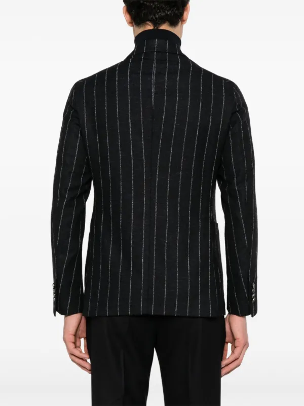 ジャケット TAGLIATORE Stretch wool double-breasted pinstripe blazer Tagliatore Pinstriped double-breasted Blazer | Blue