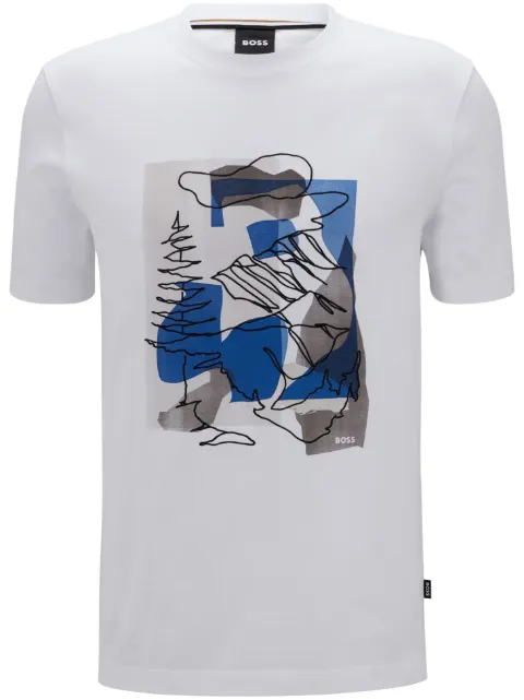 BOSS Camiseta com estampa de paisagem