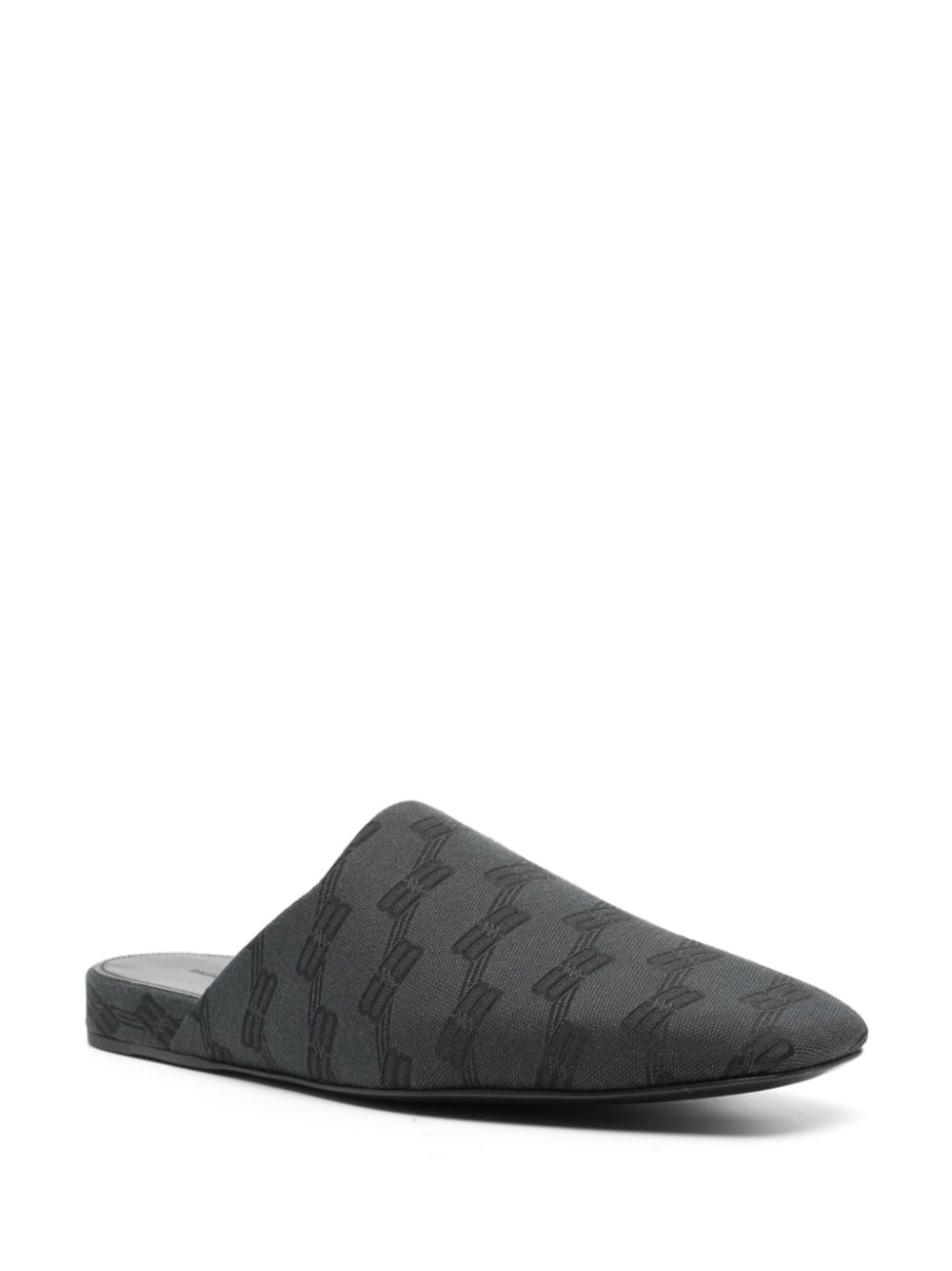 Shop Balenciaga Cosy Jacquard Mules In Grey