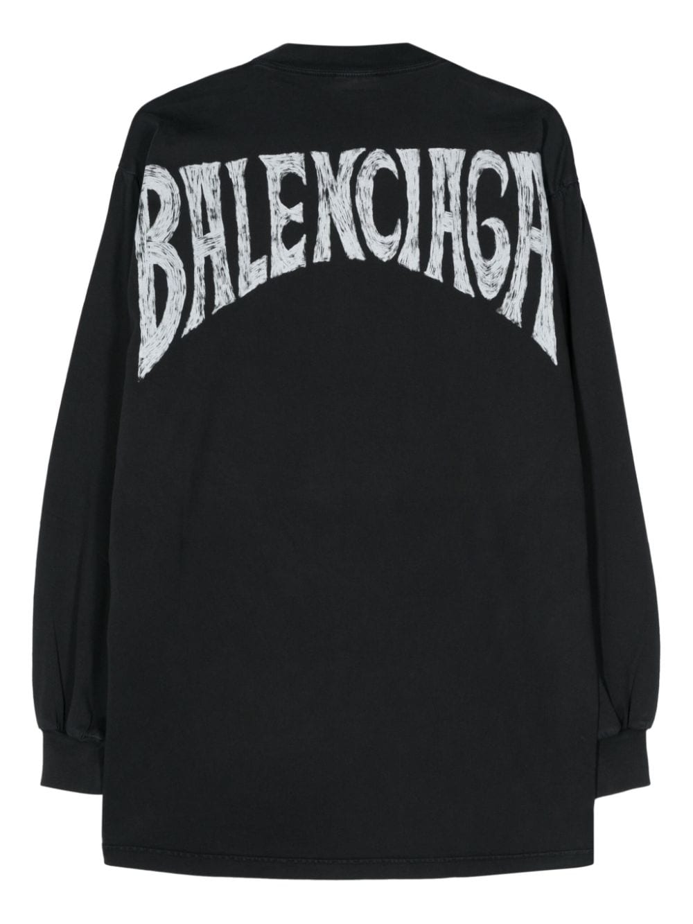 Balenciaga logo-print long-sleeve T-shirt Zwart
