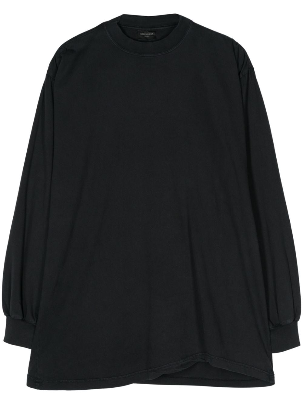 Balenciaga Logo-print Long-sleeve T-shirt In Black