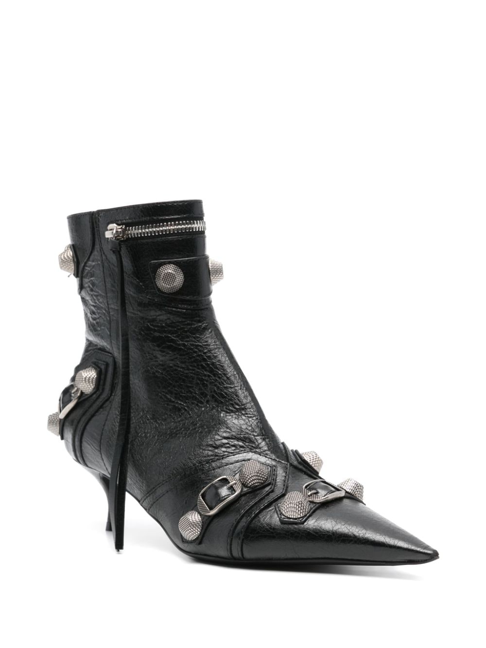 Shop Balenciaga Cagole 55mm Leather Boots In Black