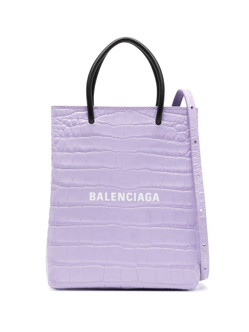 Balenciaga Mini Shopping Leather Tote Bag In Purple
