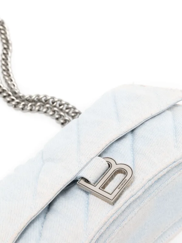 Balenciaga Crush デニムショルダーバッグ | ブルー | FARFETCH JP