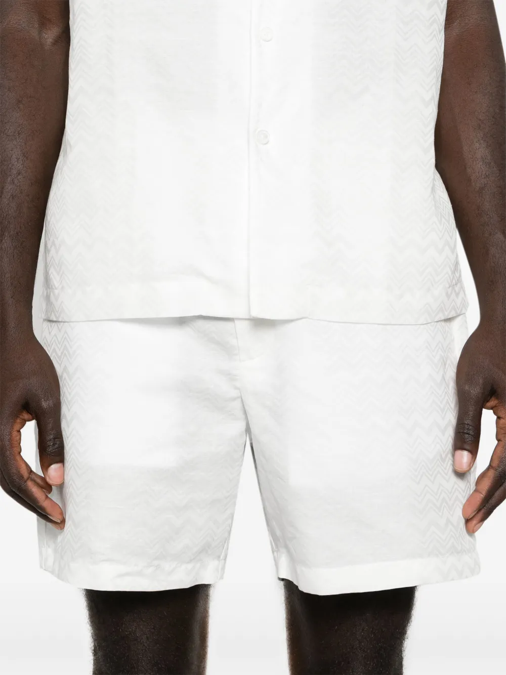 Missoni Zigzag-jacquard Bermuda Shorts In White