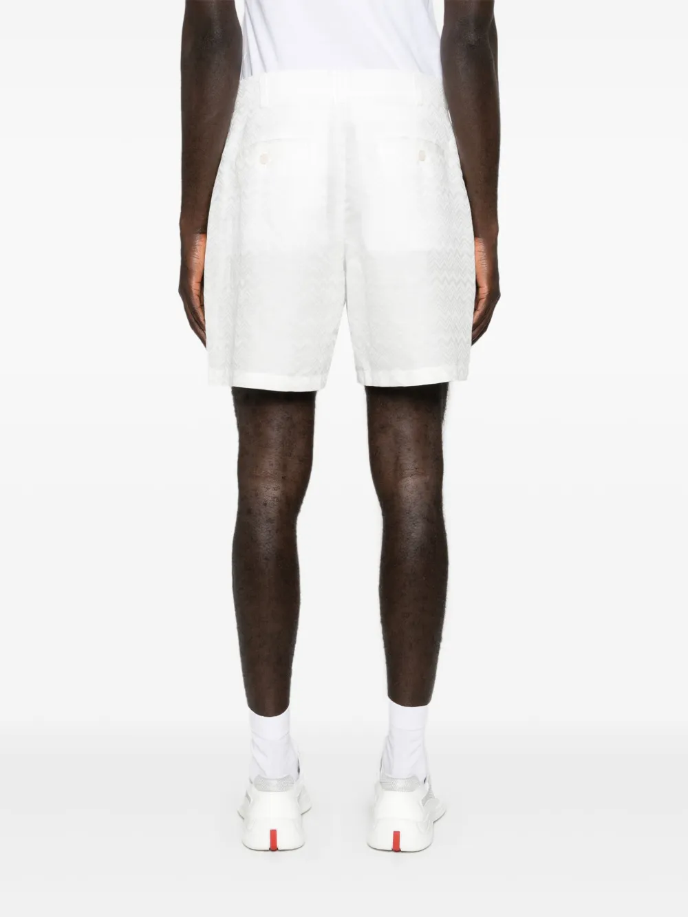 Missoni Zigzag-jacquard Bermuda Shorts In White
