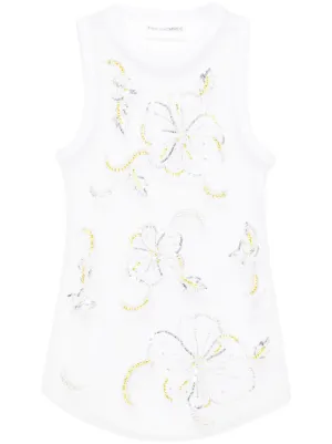 DES_PHEMMES 売れ筋商品|||デス フェム Tシャツ トップス レディース Tank tops White DES_PHEMMES Sleeveless and tank tops for Women | Online Sale