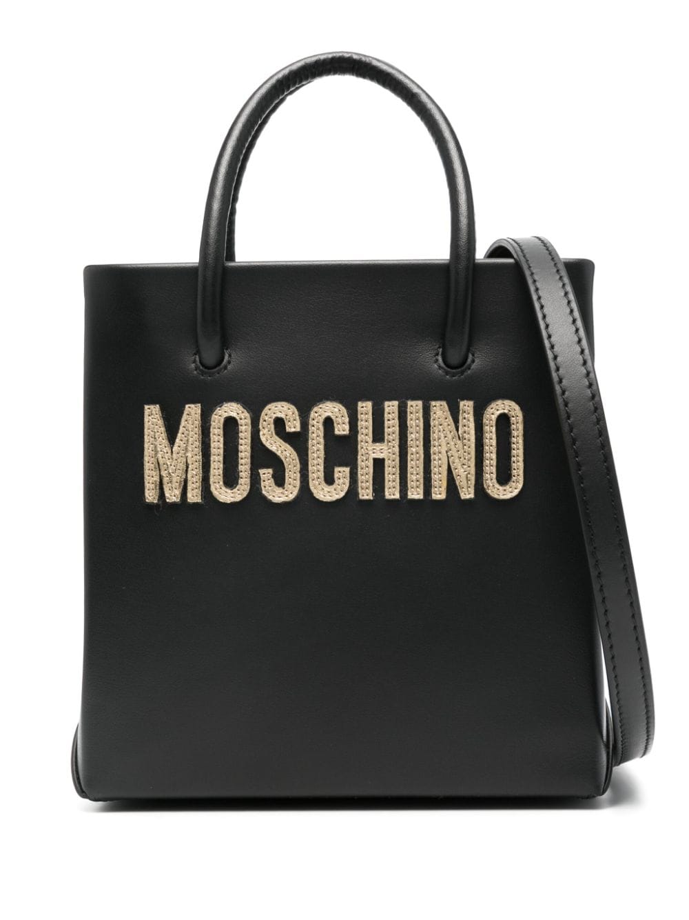 Shop Moschino Logo-lettering Mini Bag In Black