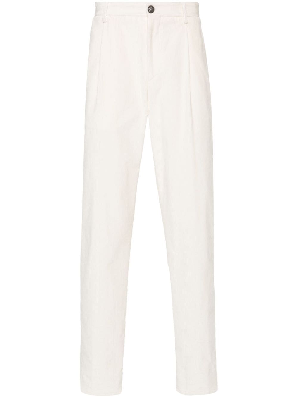 Shop Tagliatore Joel Corduroy Trousers In White