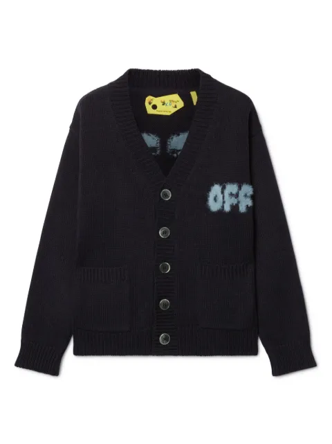 Off-White Kids Arrow Chunky brushed-logo cardigan