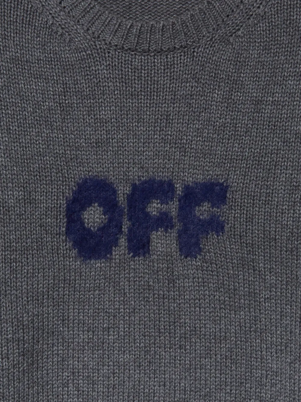 Off-White Kids Trui met geborsteld logo met print Grijs