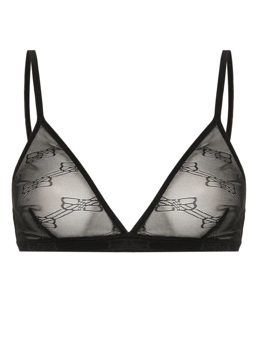 Image 1 of Balenciaga logo-embroidered mesh bra