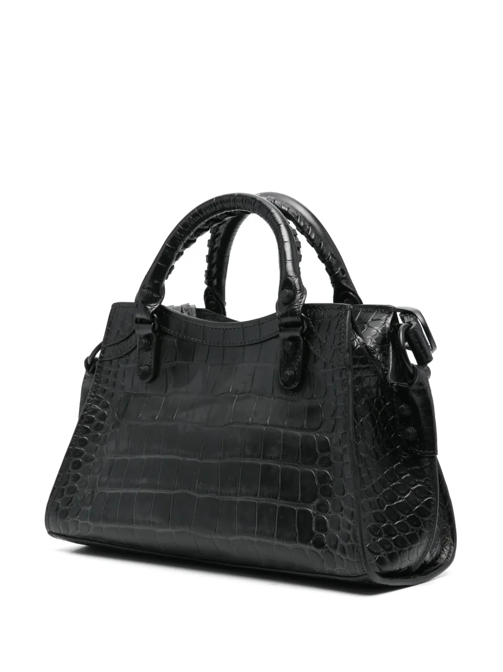 Shop Balenciaga Le Cagole Leather Tote Bag In 黑色