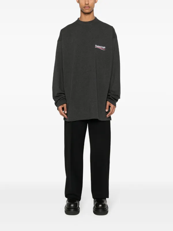 Balenciaga Political Campaign Cotton Sweatshirt | Grey
