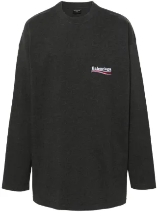 Balenciaga Political Campaign Cotton Sweatshirt Grey FARFETCH CA