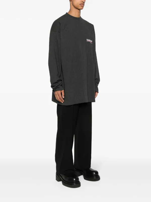 Balenciaga Political Campaign Cotton Sweatshirt | Grey