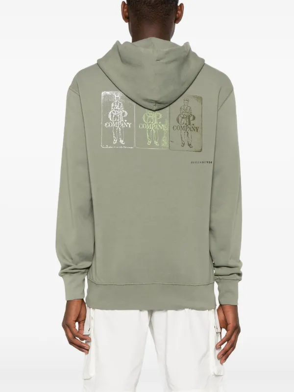 パーカー・フーディ C.P. COMPANY LOGO COTTON HOODIE C.P. Company logo-print Cotton Hoodie | Green | FARFETCH BH