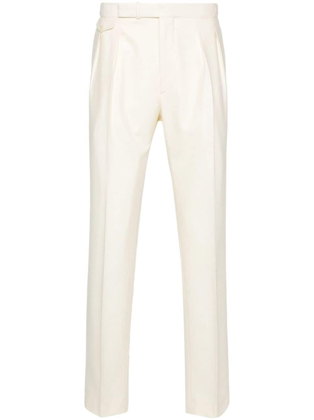 wool tapered trousers
