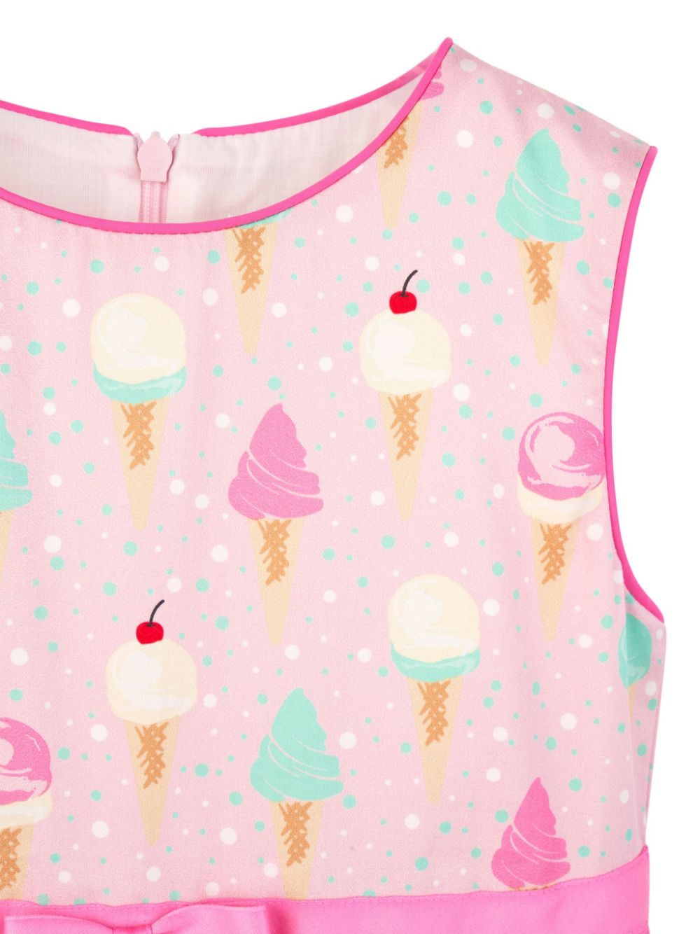 Shop Rachel Riley Ice Cream-print Cotton Dress In Pink
