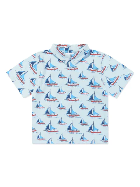 Rachel Riley boat-print cotton polo shirt