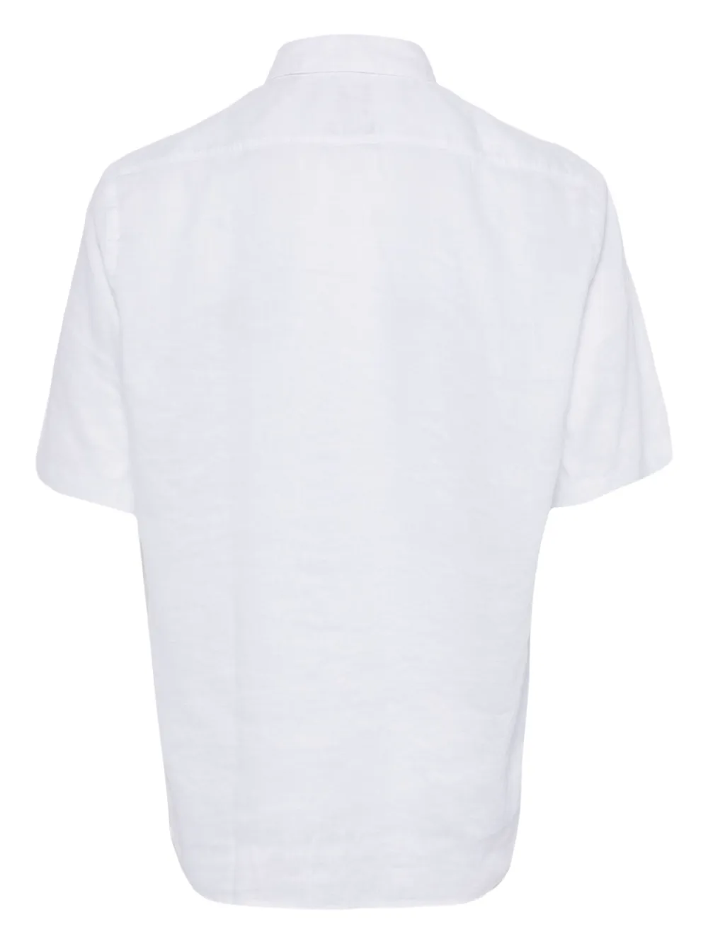 Shop Hugo Boss Classic-collar Linen-blend Shirt In White