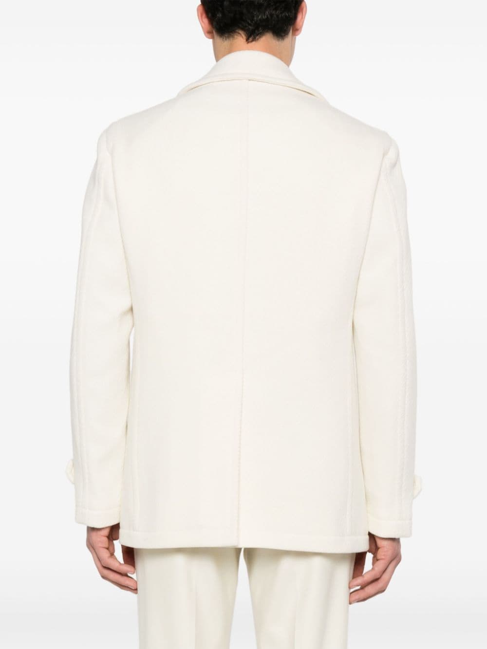Shop Tagliatore Double-breasted Coat In Weiss