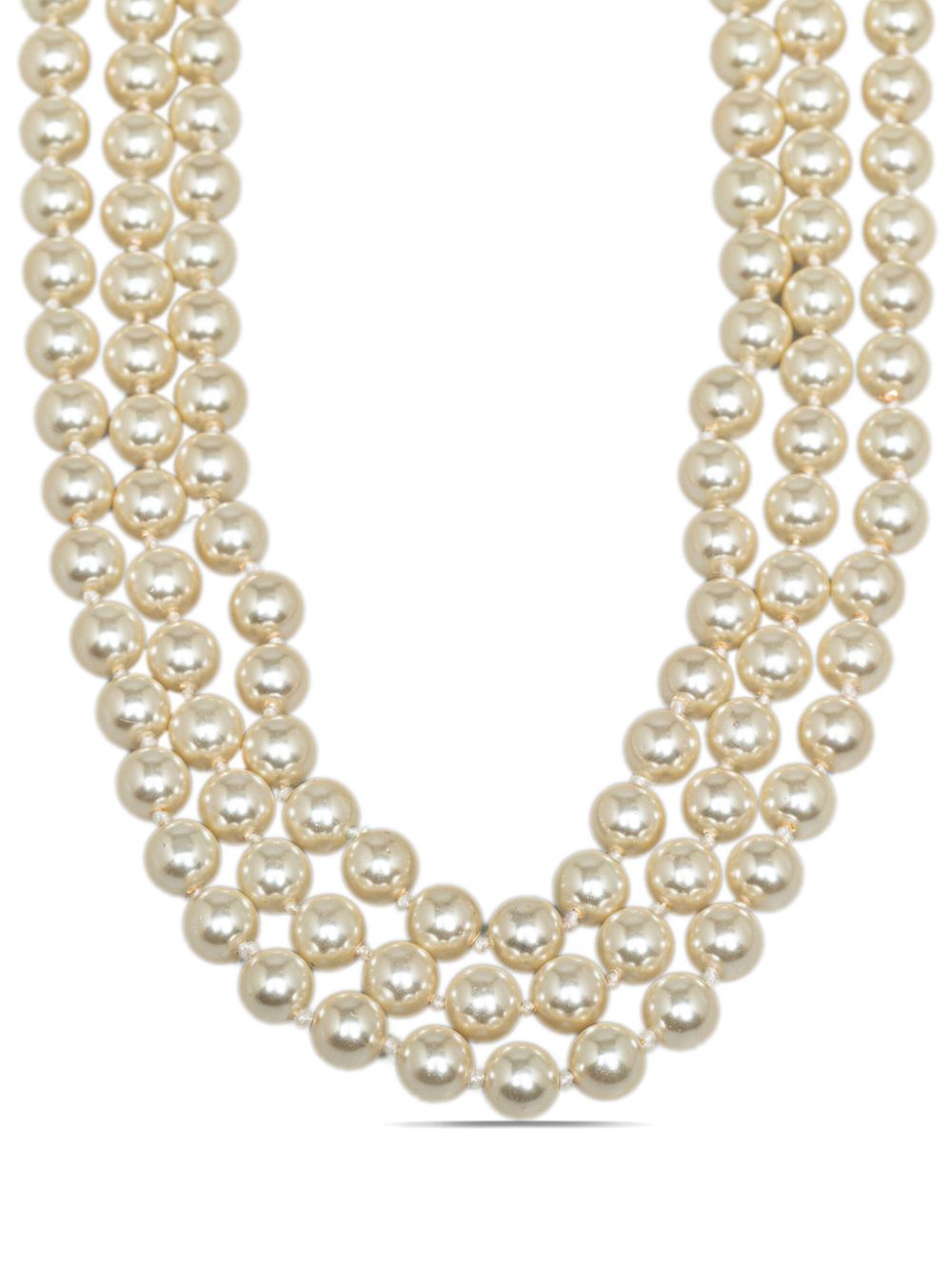 Pre-owned Saint Laurent 2000-2023 Ysl Faux-pearl Necklace In 白色