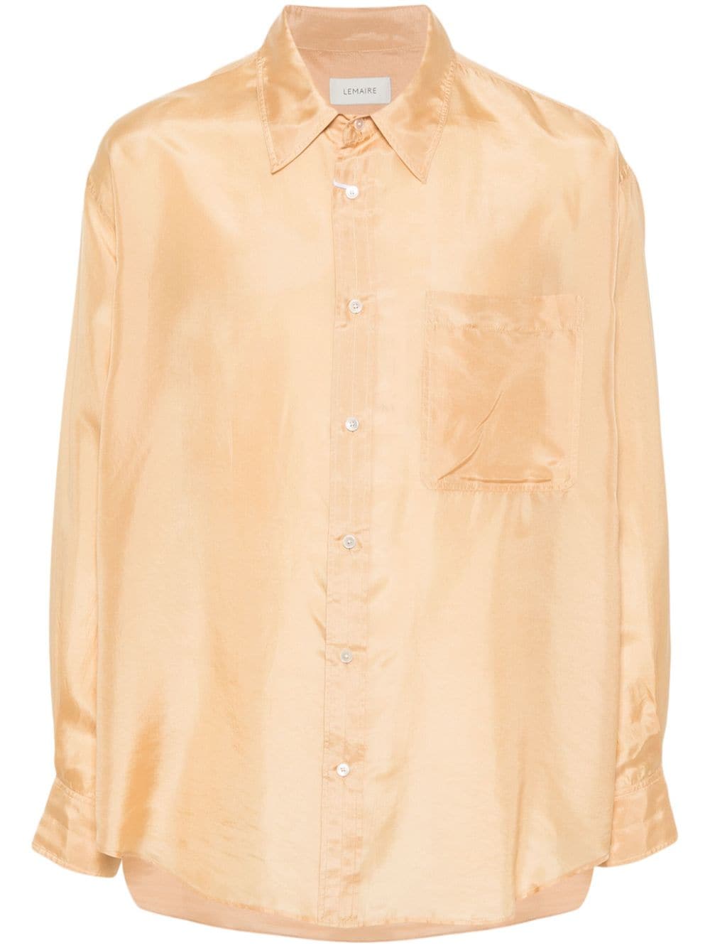 Lemaire Satin Silk Shirt In Orange