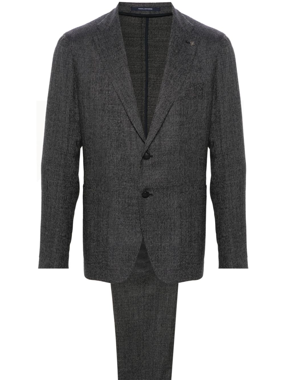 Tagliatore Patterned-jacquard Suit In Blue