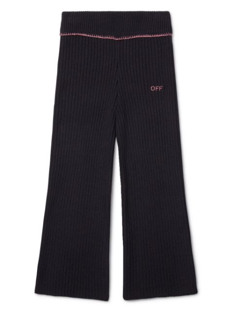 Off-White Kids Off Stamp ribbed-knit trousers