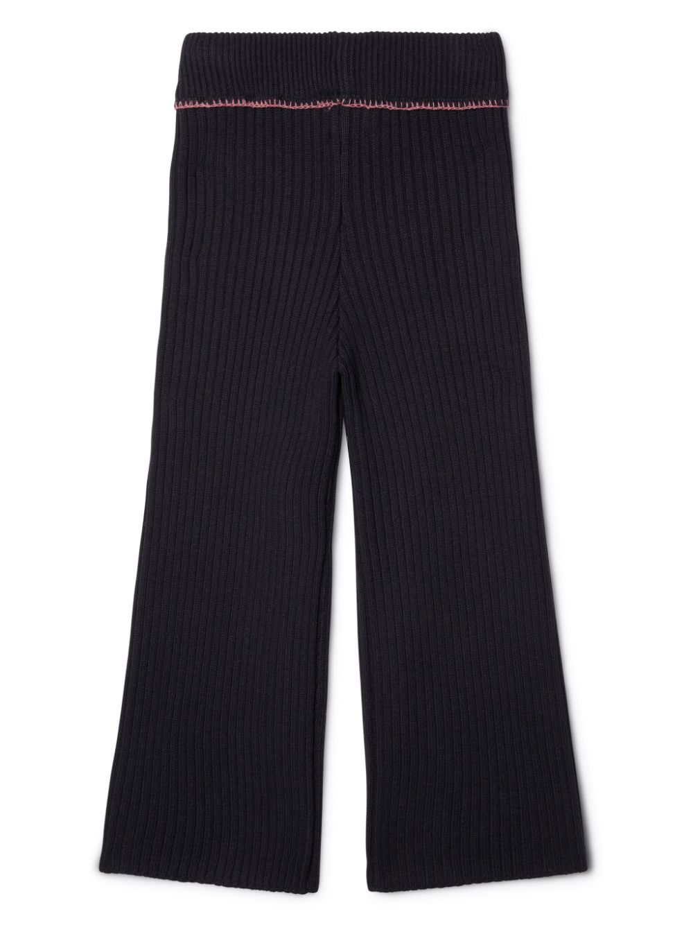 Off-White Kids Off Stamp ribbed-knit trousers - Black