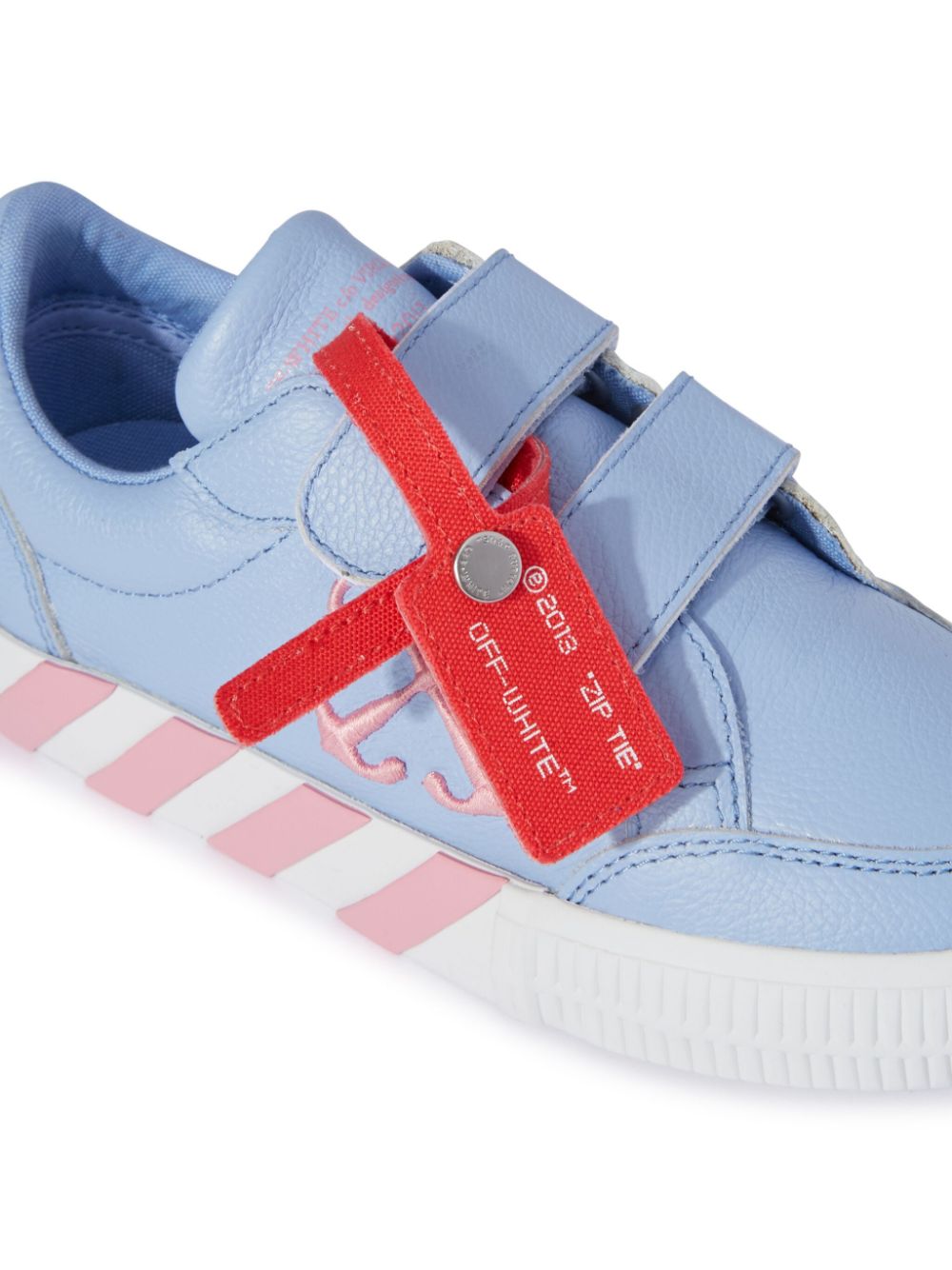 Off-White Kids Low Vulcanized leren sneakers Blauw