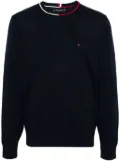 Tommy Hilfiger embroidered-logo fine-knit jumper - Blue