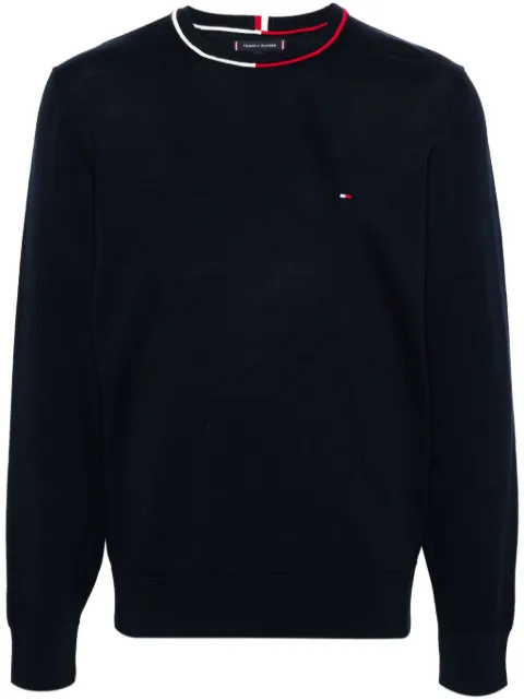 Tommy Hilfiger embroidered-logo fine-knit jumper 