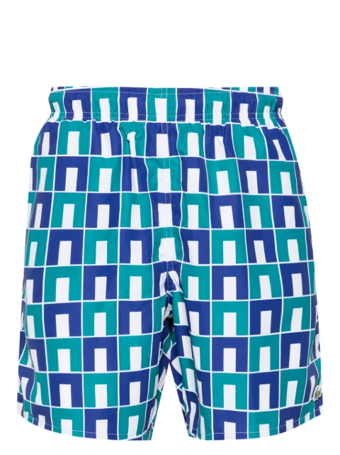 Lacoste monogram-print drawstring swim shorts