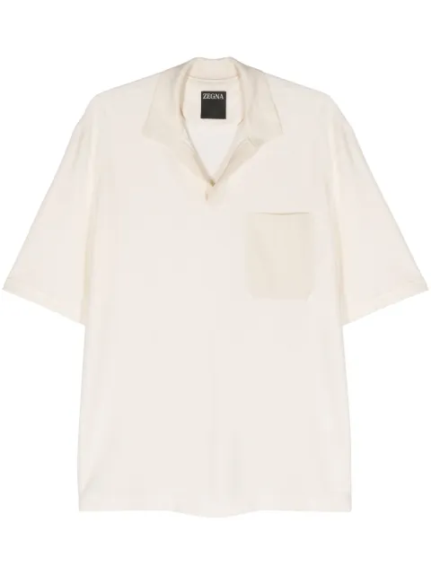 Zegna playera tipo polo de tejido de rizo