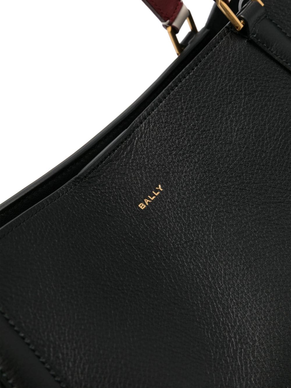 Shop Bally Large Code Leather Tote Bag In 黑色