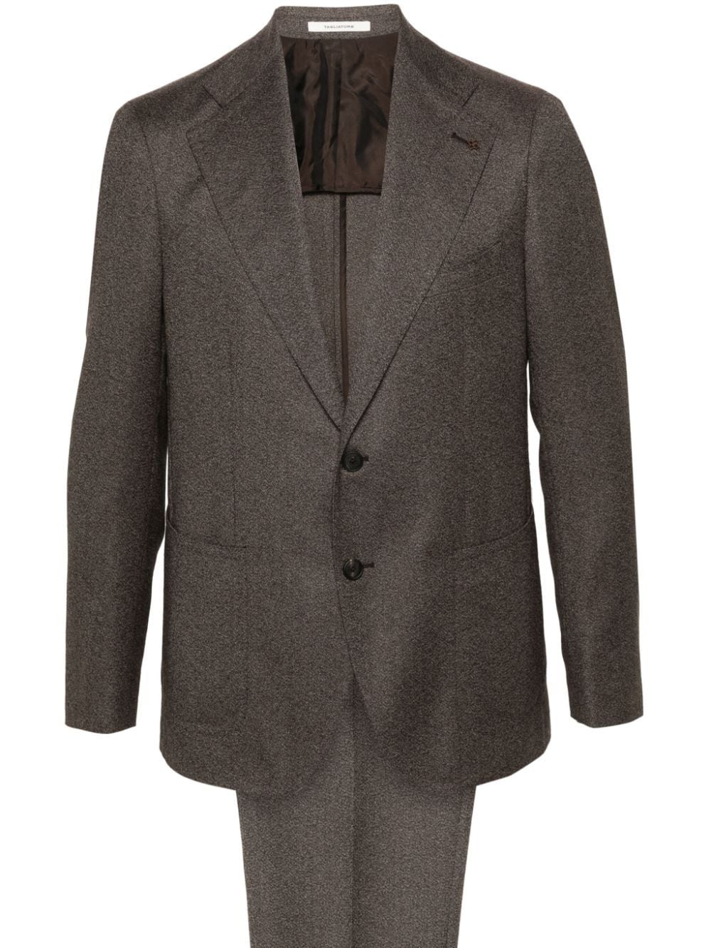 Tagliatore Mélange Single-breasted Suit In Brown