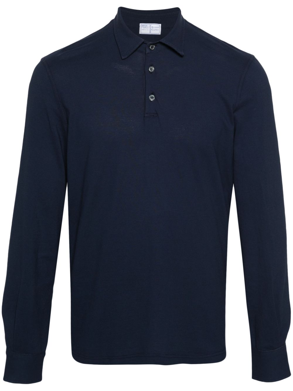 Fedeli Alby Long-sleeve Polo Shirt In Blue