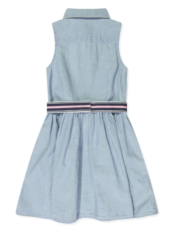 POLO RALPH LAUREN KIDS Polo Pony Cotton Dress | Blue | FARFETCH OM