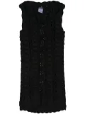CHANEL Pre-Owned 2008s crochet-knit hooded gilet - Black