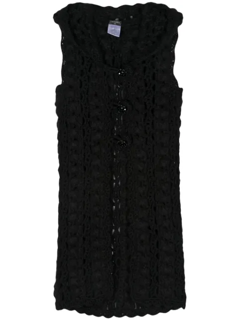 CHANEL Pre-Owned 2008s crochet-knit hooded gilet