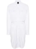 PINKO eyelet-detail cotton shirtdress - White