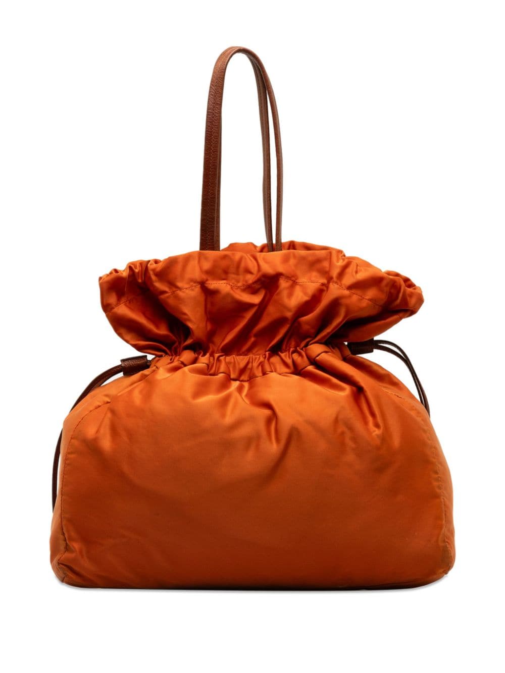 Prada Pre-Owned 2000-2023 logo-jacquard drawstring tote bag - Oranje