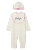 Off-White Kids Bookish Flowers cotton babygrow set (set of three) - Neutrals