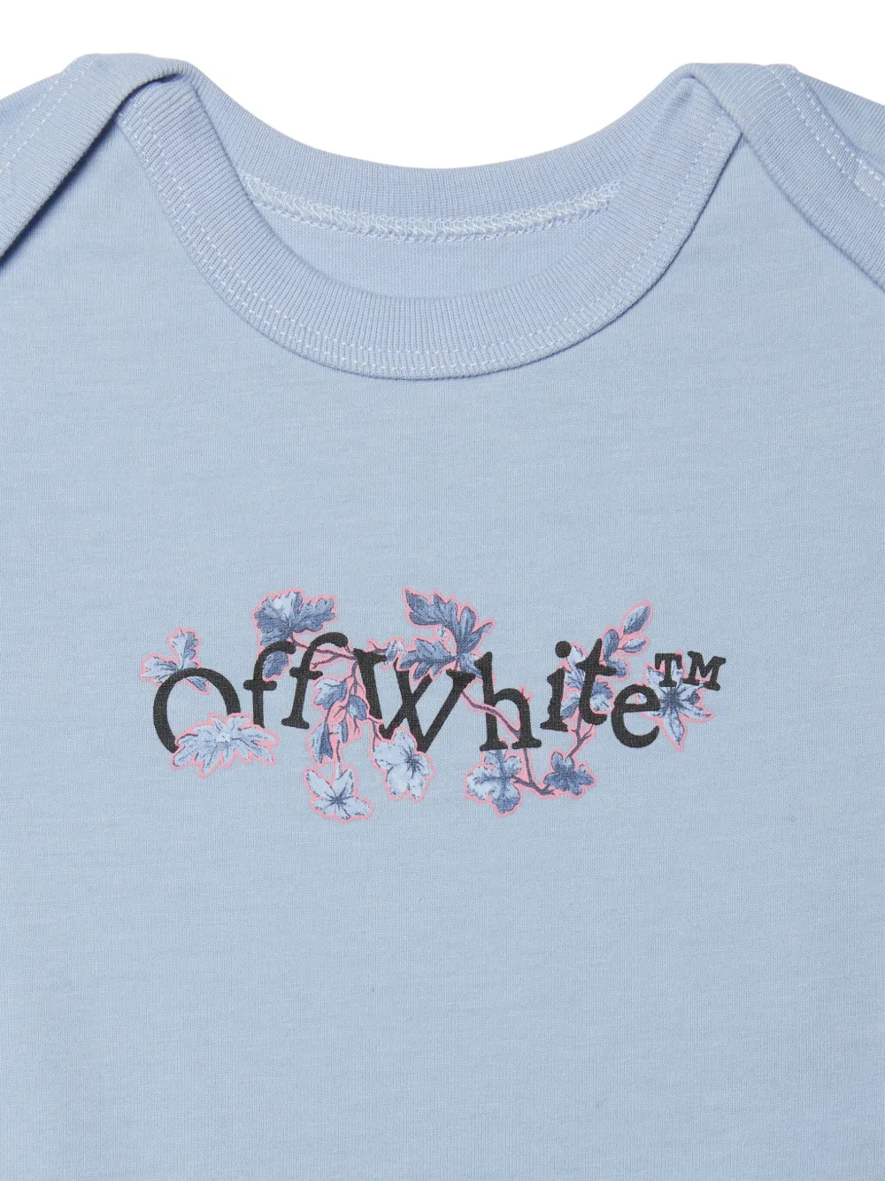 Off-White Kids Drie Bookish Flowers katoenen rompers Blauw