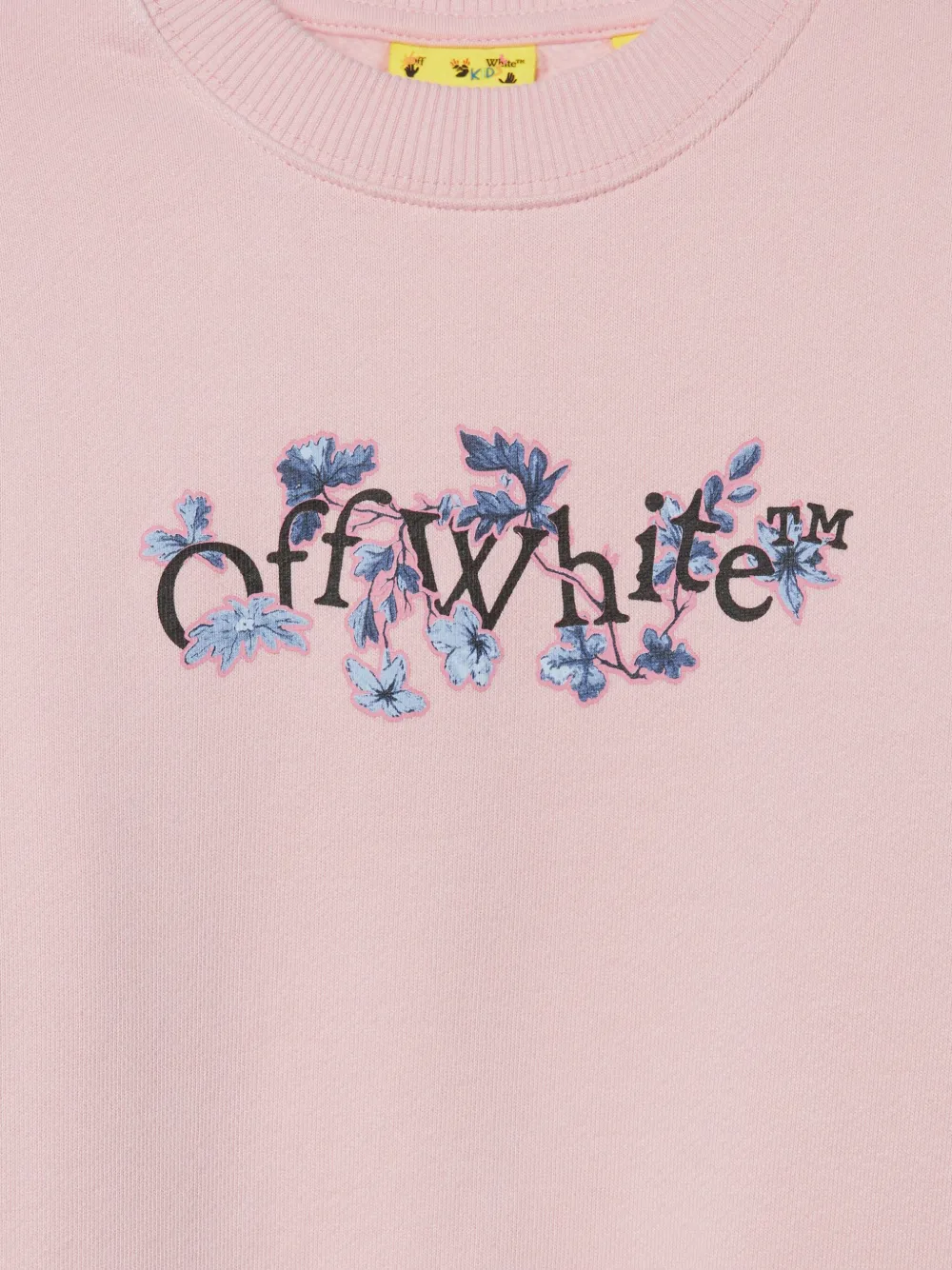Off-white Bookish Flowers Cotton Sweatshirt In Pink