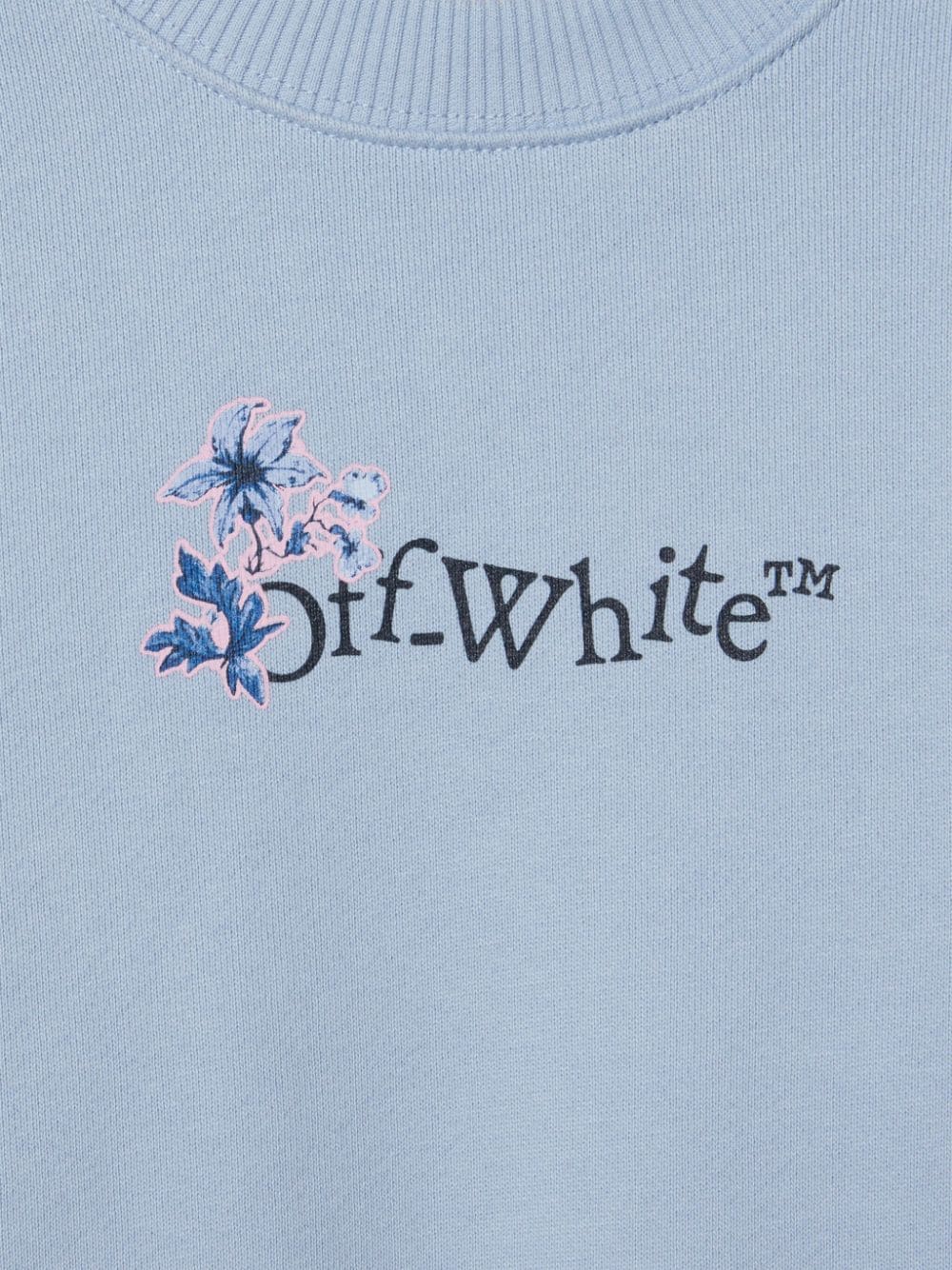 Shop Off-white Arrow Flowers Cotton Sweatshirt In Blue