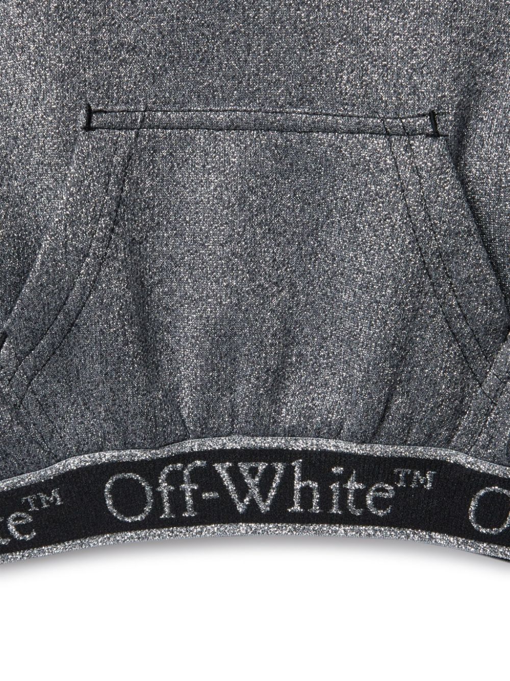 OFF-WHITE BOOKISH LOGO BAND METALLIC HOODIE 