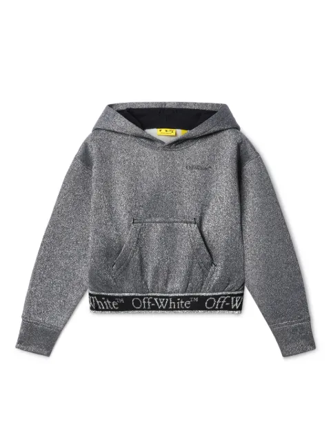 Off-White Kids Bookish Logo Band metallic hoodie
